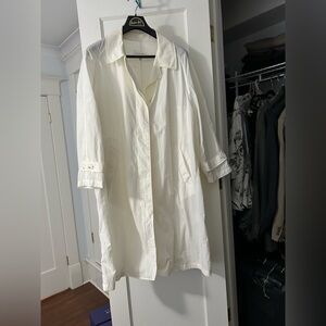 Mijeong Park white nylon trench coat - medium with an oversized fit